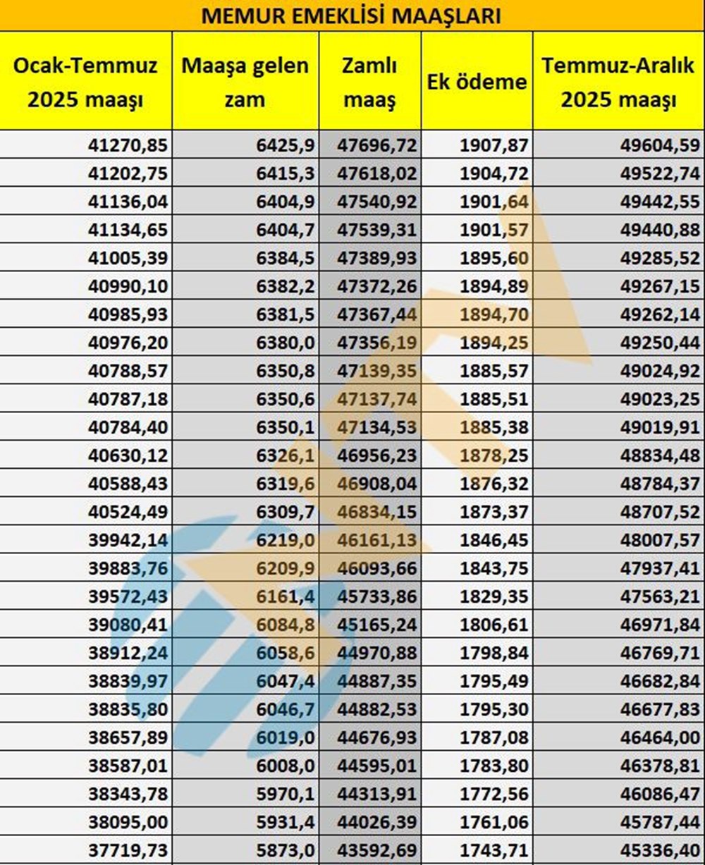 Memur ve memur emeklisi maaşları belli oldu... Kuruşu kuruşuna hesapladık - 19