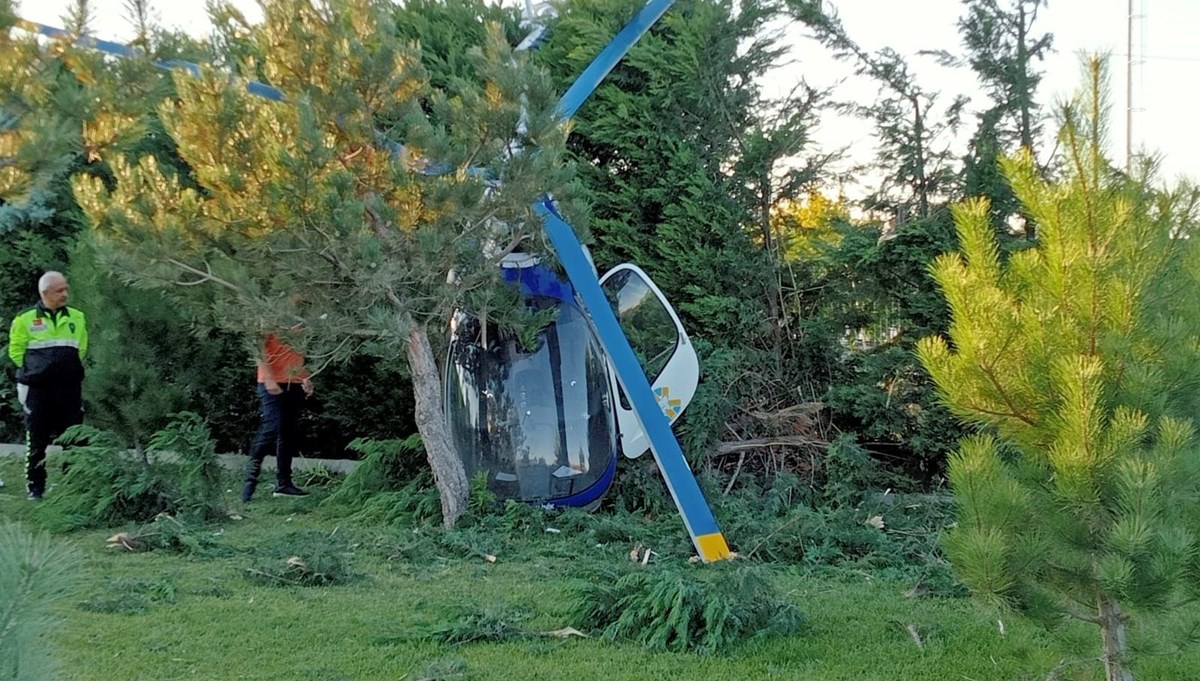 Afyonkarahisar'daki helikopter kazası kamerada