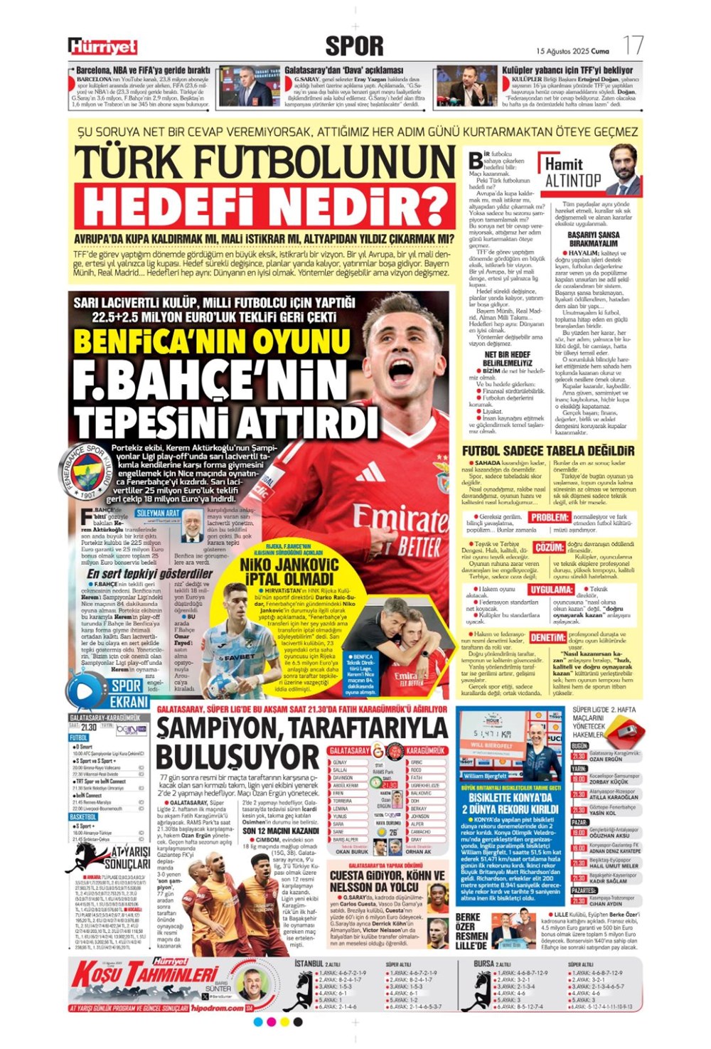 "Kabustan zafere" (15 Ağustos spor manşetleri) - 8