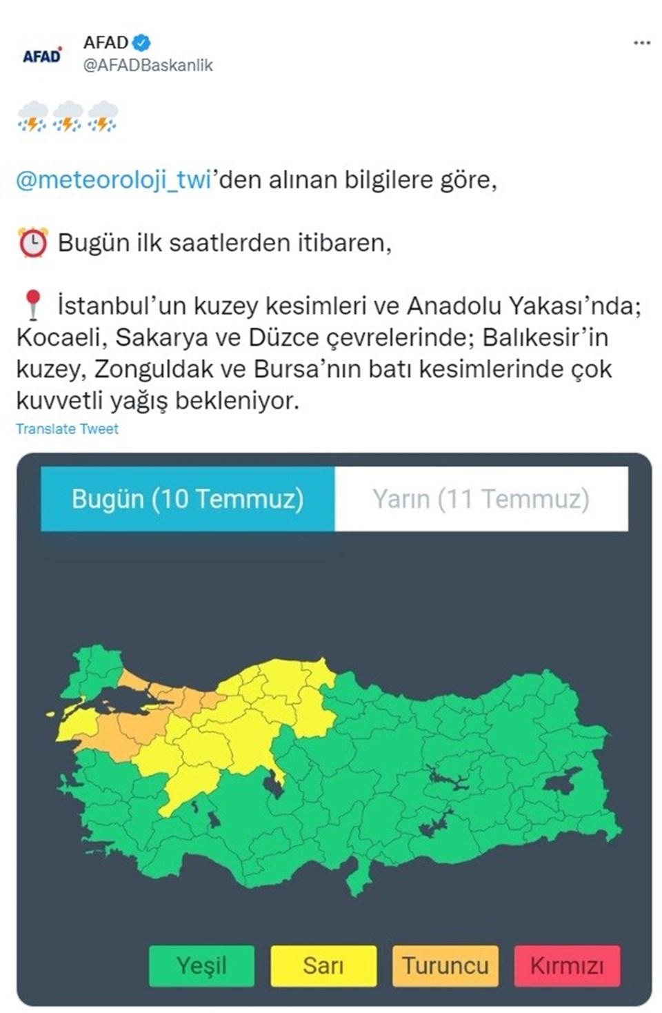 İstanbul ve Ankara dahil 21 il için kuvvetli yağış uyarısı - 3