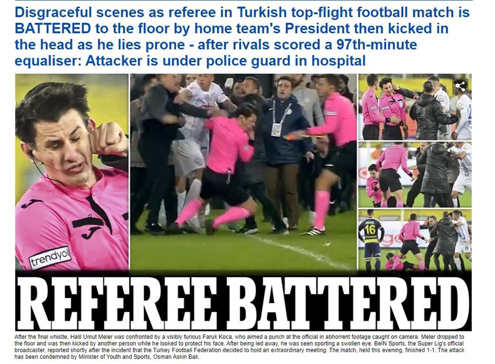 Türk futbolunun utanç gecesi | Hakeme yumruklu saldırı dünya basınında - 3