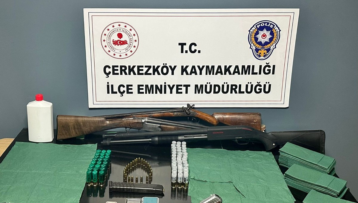 Tekirdağ'da ruhsatsız silah ve uyuşturucu operasyonu