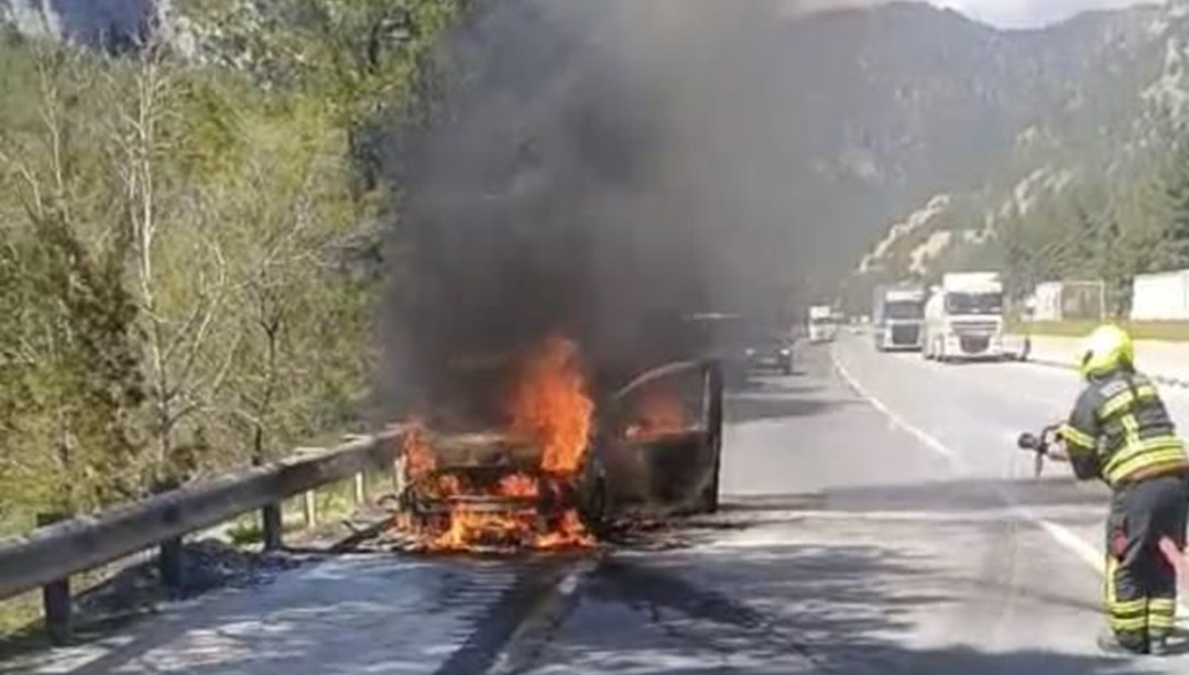 Tünel çıkışında yangın paniği