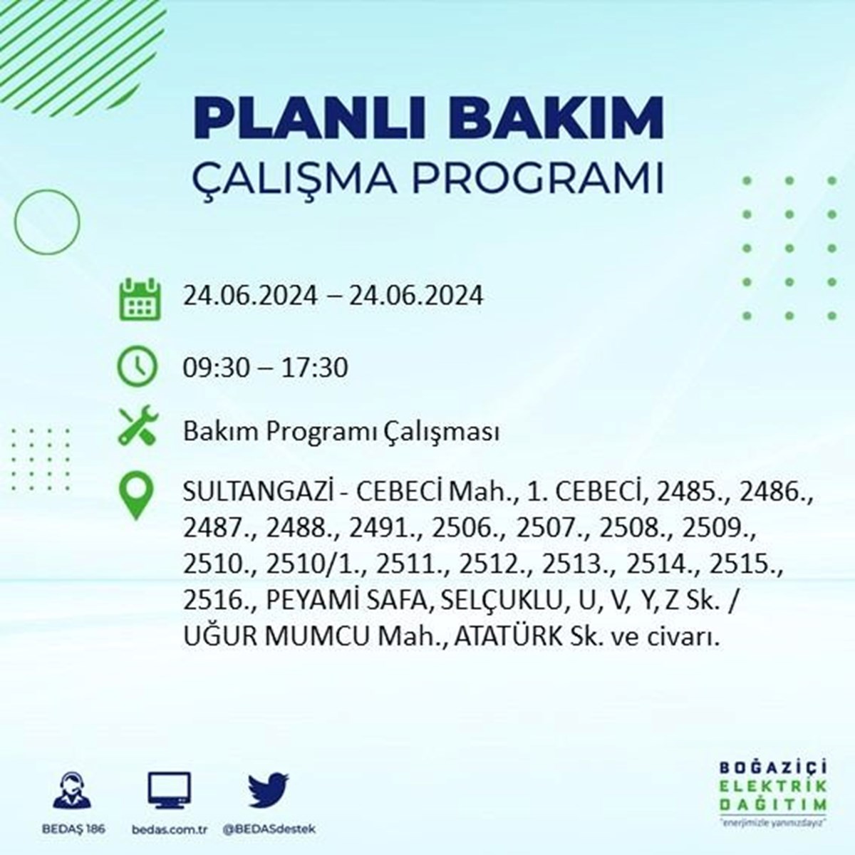 Bu ilçelerde oturanlar dikkat! İstanbul'un 13 ilçesinde elektrik kesintisi yaşanacak (24 Haziran BEDAŞ elektrik kesinti programı)