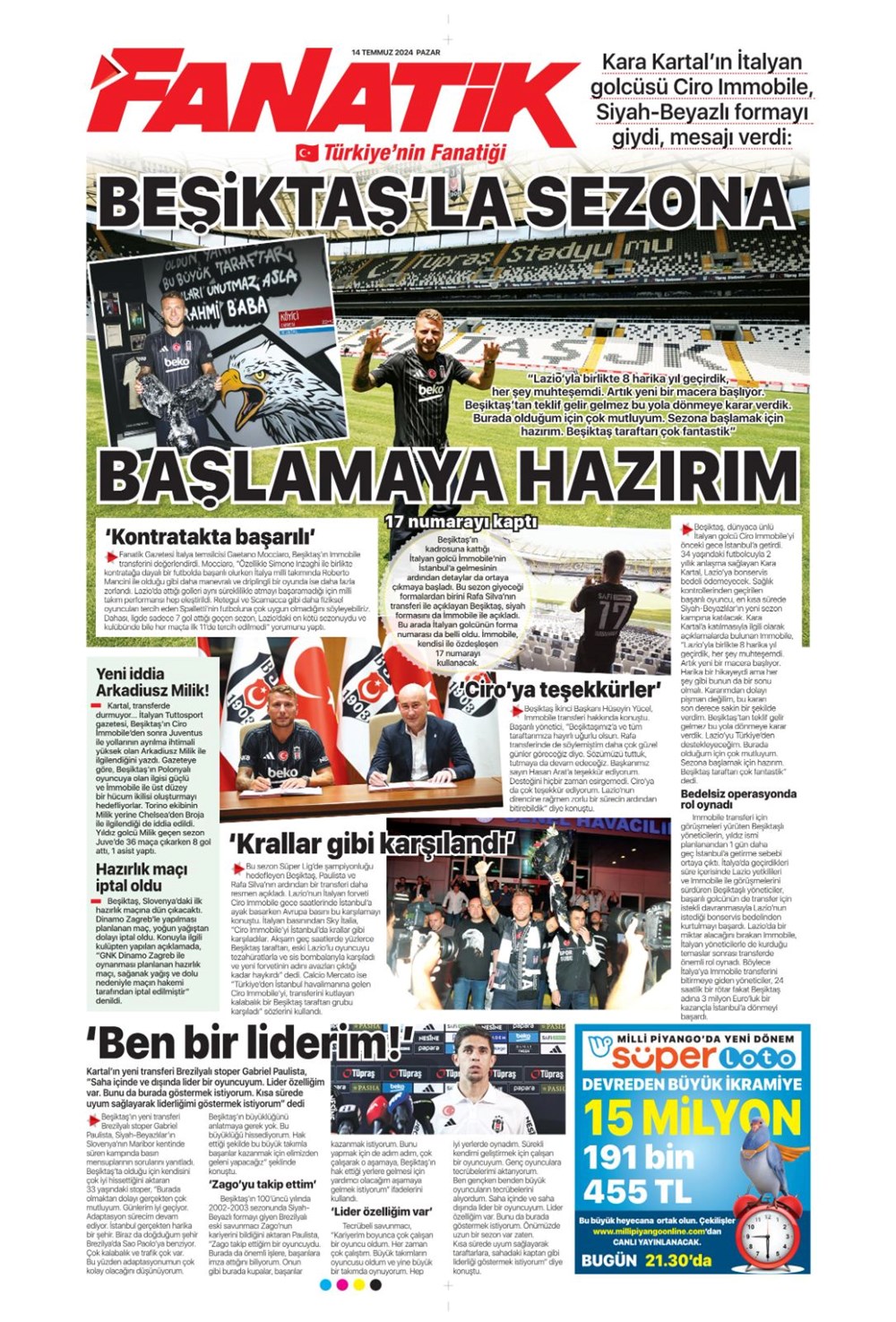 "Devlerle yarışa girdi: Hedef Felix" (14 Temmuz 2024 spor manşetleri) - 11