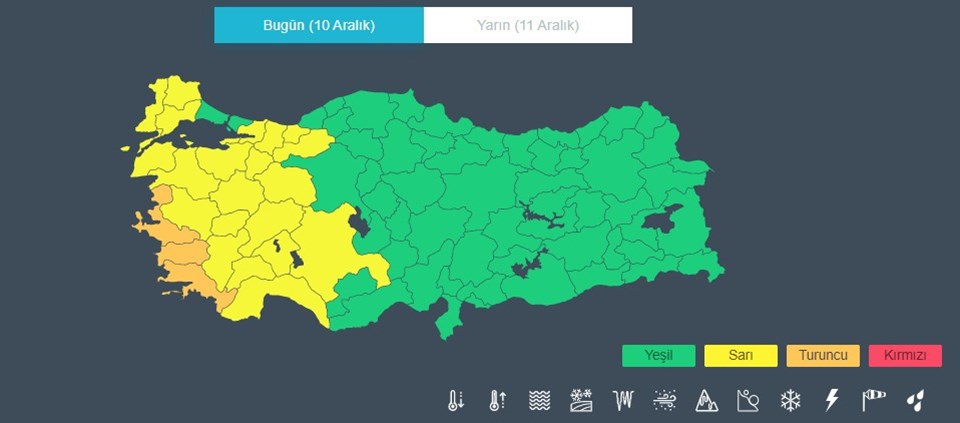 Meteorolojiden batı bölgeleri için kuvvetli rüzgar ve fırtına uyarısı - 1