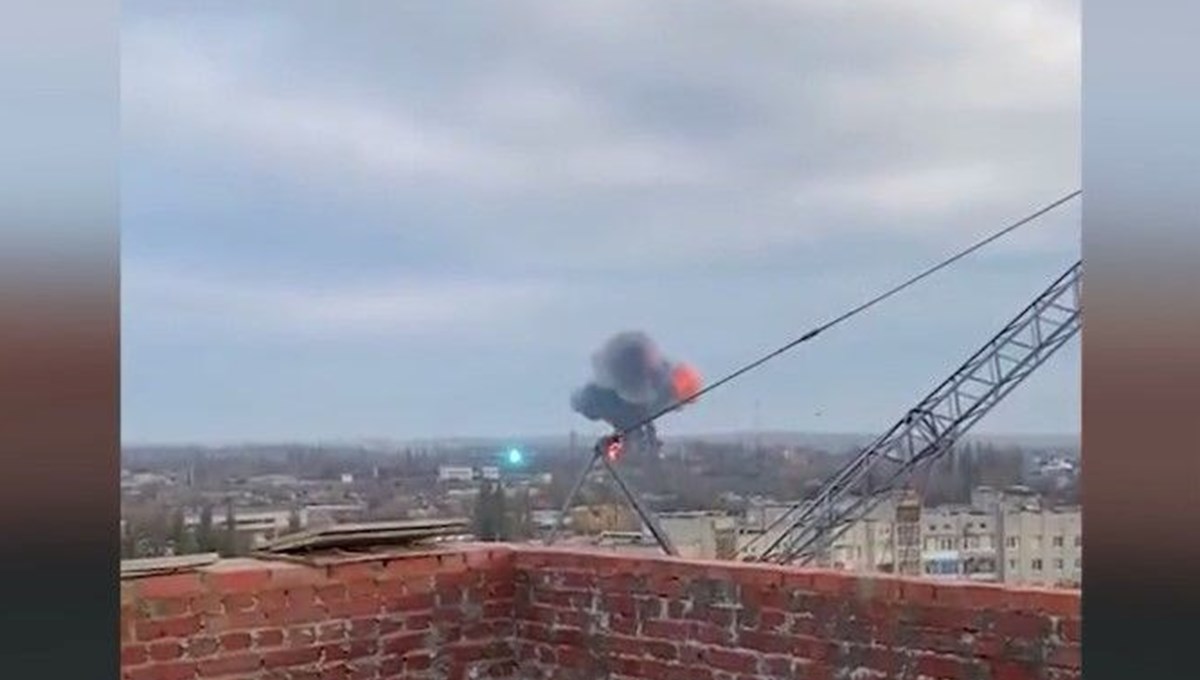 Kiev'de iki bina vuruldu