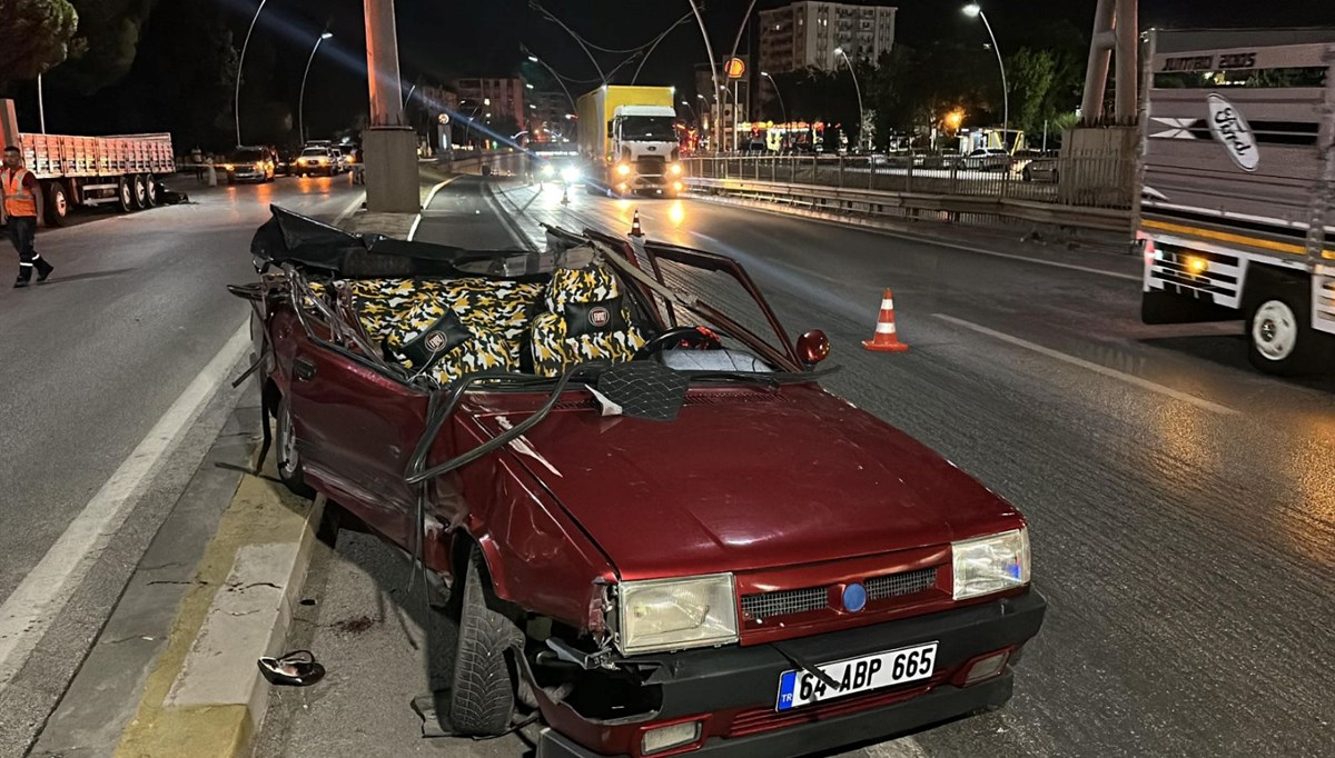 Uşak’ta feci kaza: TIR'ın dorsesine çarpan otomobildeki bir kişi hayatını kaybetti