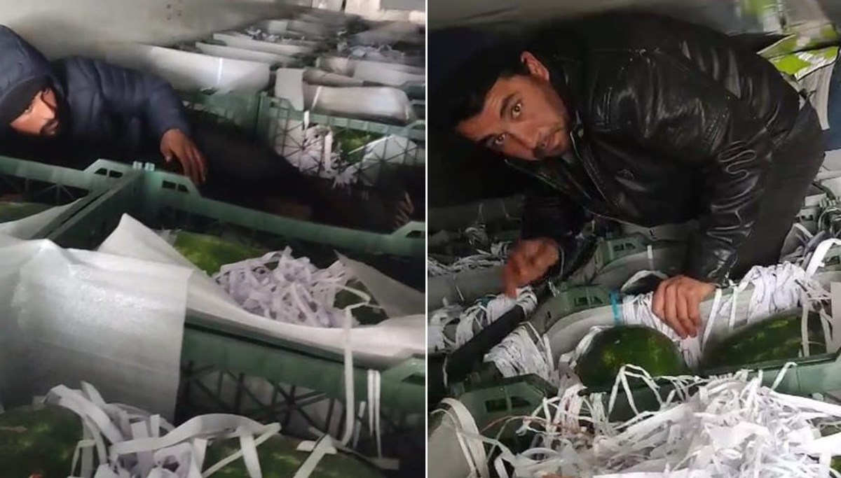 Karpuz yüklü TIR’dan kaçak göçmen çıktı