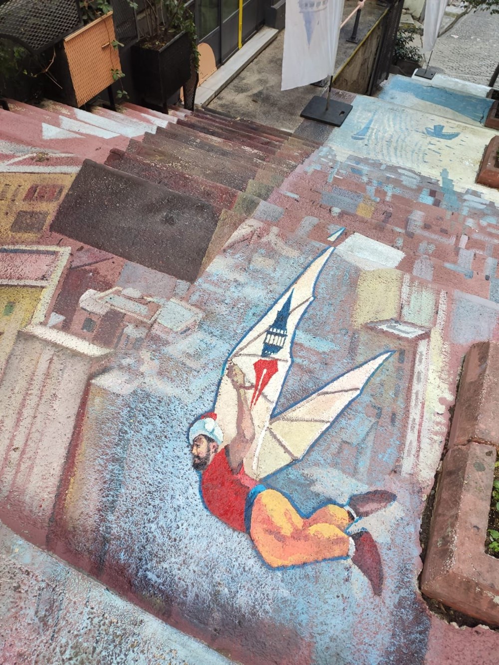 Galata Kulesi merdivenlere resmedildi - 2