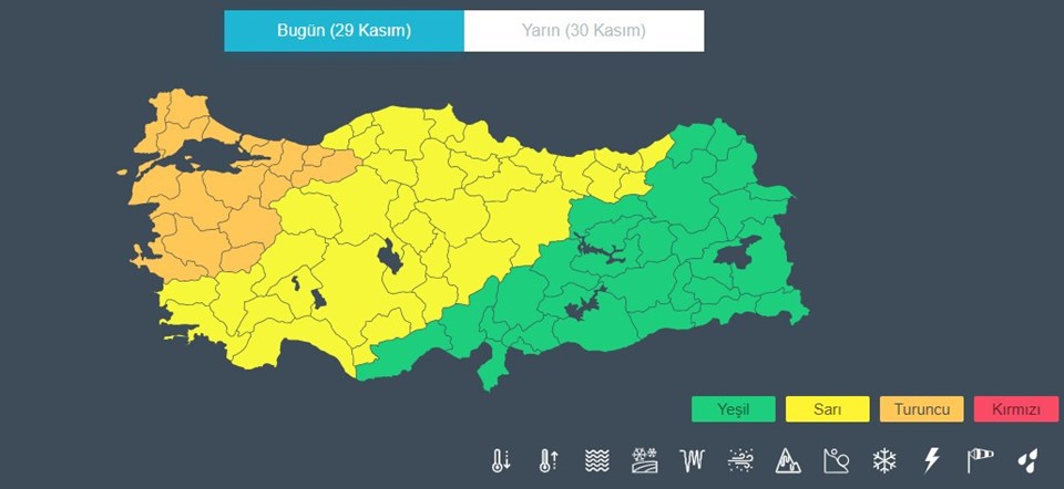 Meteorolojiden 52 il için fırtına uyarısı - 1