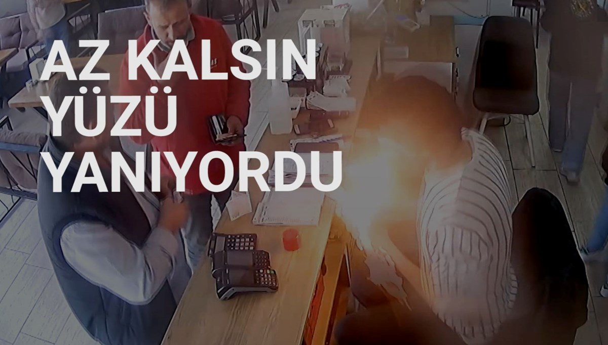 Çakmak doldurulurken böyle patladı
