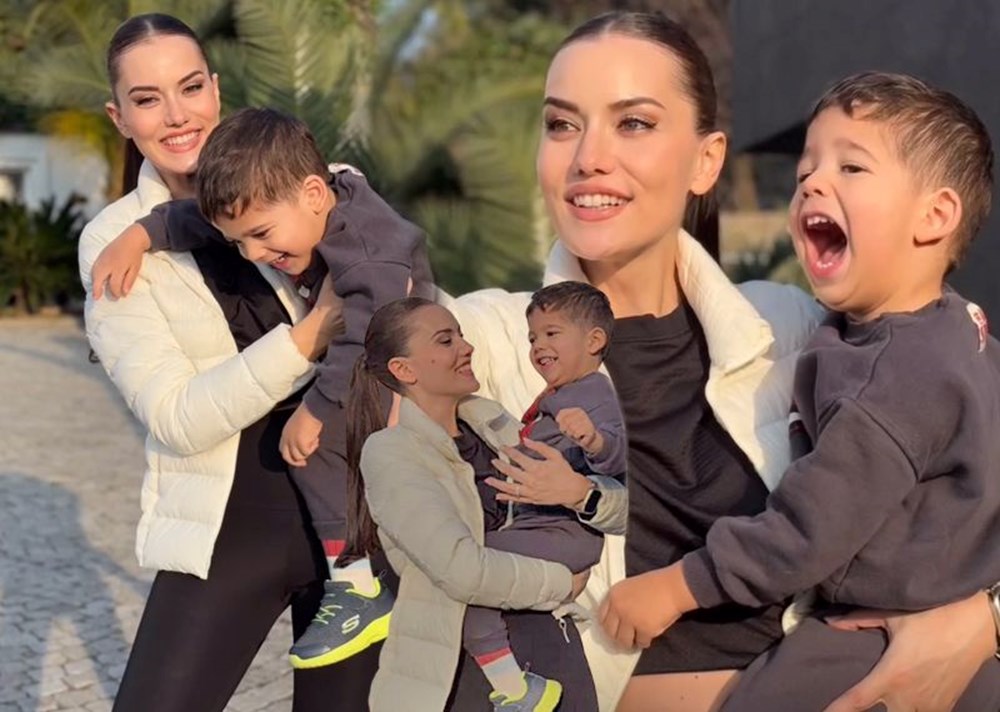 Fahriye Evcen'den küçük oğlu Kerem ile yeni pozlar - 1