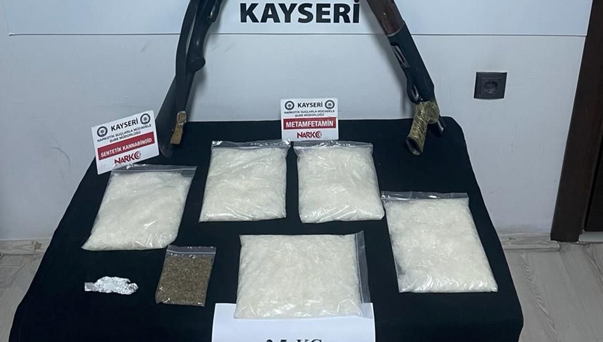 Kayseri'de 2,5 kilogram sentetik uyuşturucu ele geçirildi