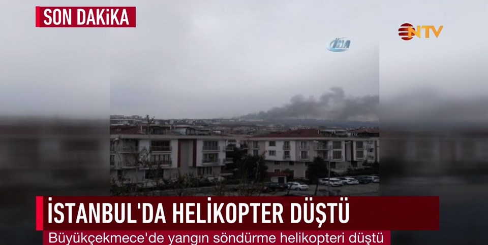 Büyükçekmece'de Eczacıbaşı'na ait helikopter düştü: 7 ölü - 1