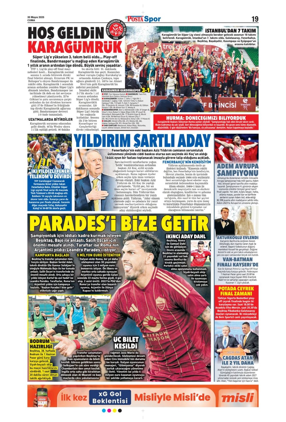 "İlkay sürprizi" (30 Mayıs 2025 spor manşetleri) - 14