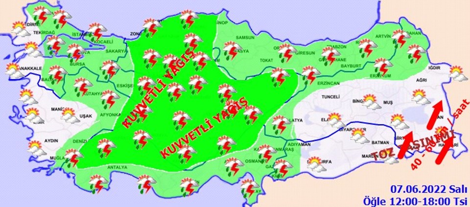 İstanbul, Ankara ve birçok il için sağanak yağış uyarısı (7 Haziran Salı hava durum raporu) - 2