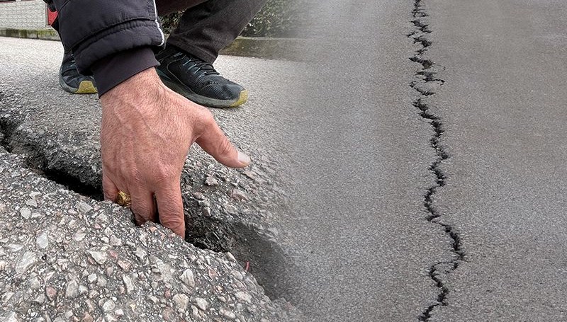 Kar yağışı sonrası tedirgin eden görüntü: Yarık büyüdü, istinat duvarları kırılmaya başladı