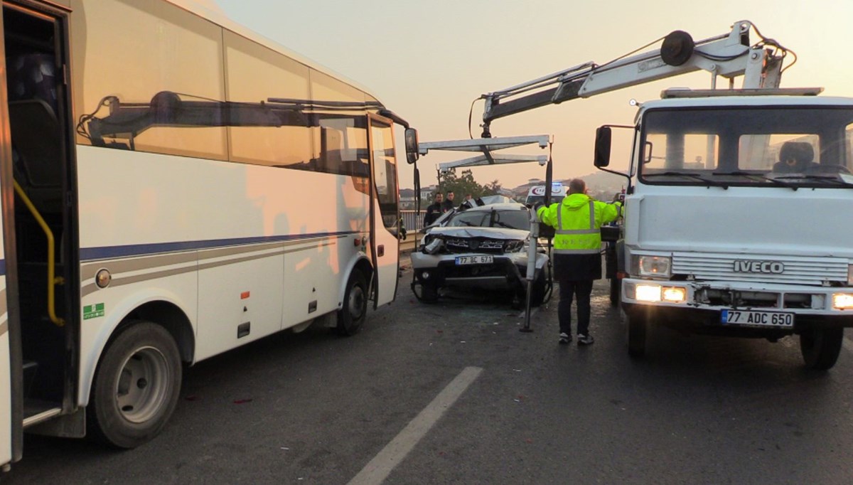 Yalova'da zincirleme trafik kazası: 4 yaralı