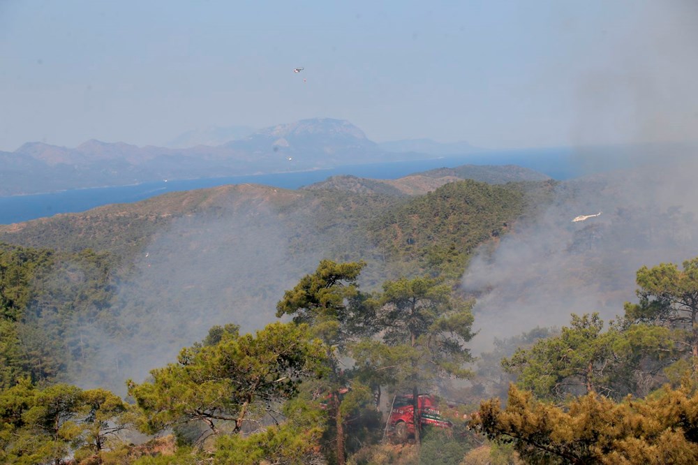 Marmaris'te orman yangını: Alevlerle mücadelede 2. gün - 35