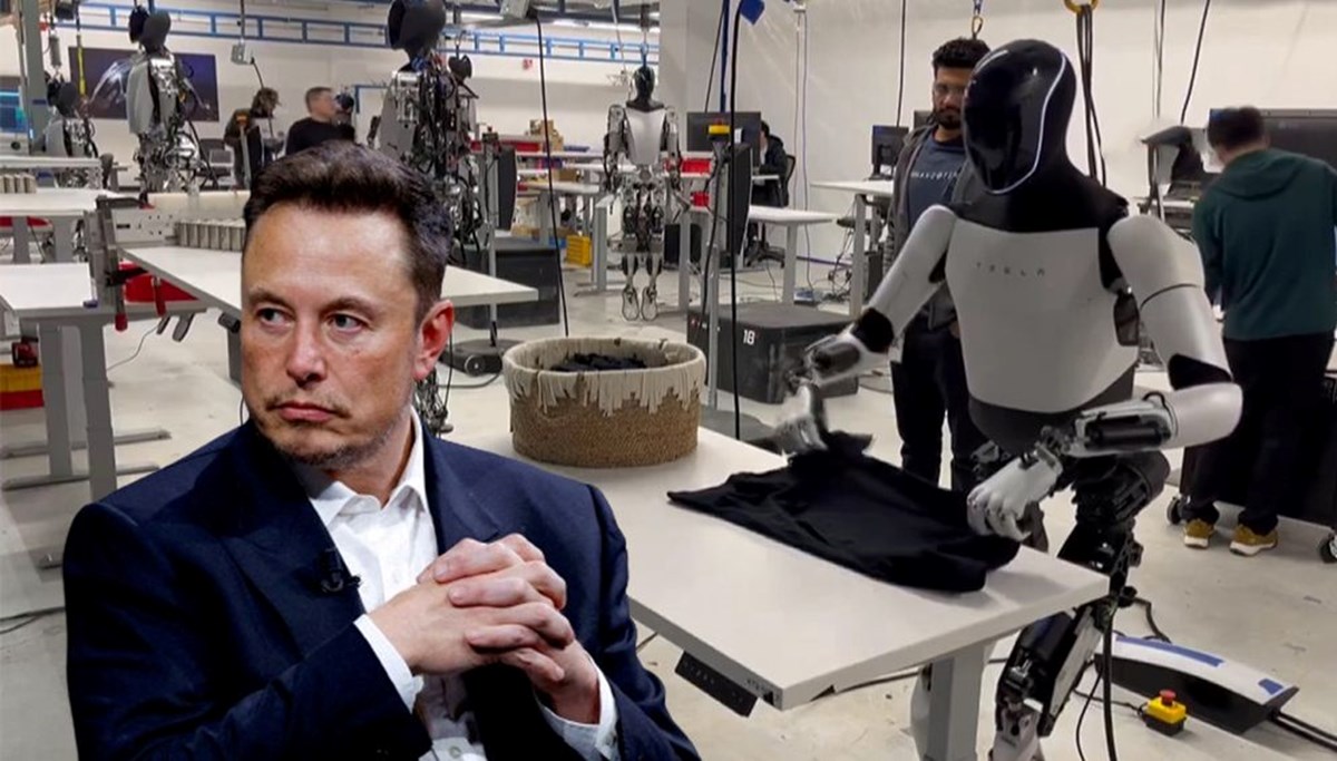 Elon Musk'ın Tesla robotu bu kez de tişört katladı Elon Musk'ın Tesla robotu bu kez de tişört katladı