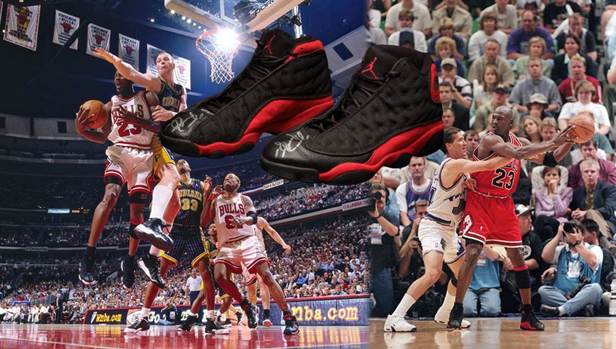 Michael Jordan'ın 1998 NBA finali ayakkabıları açık artırmada Michael Jordan'ın 1998 NBA finali ayakkabıları açık artırmada