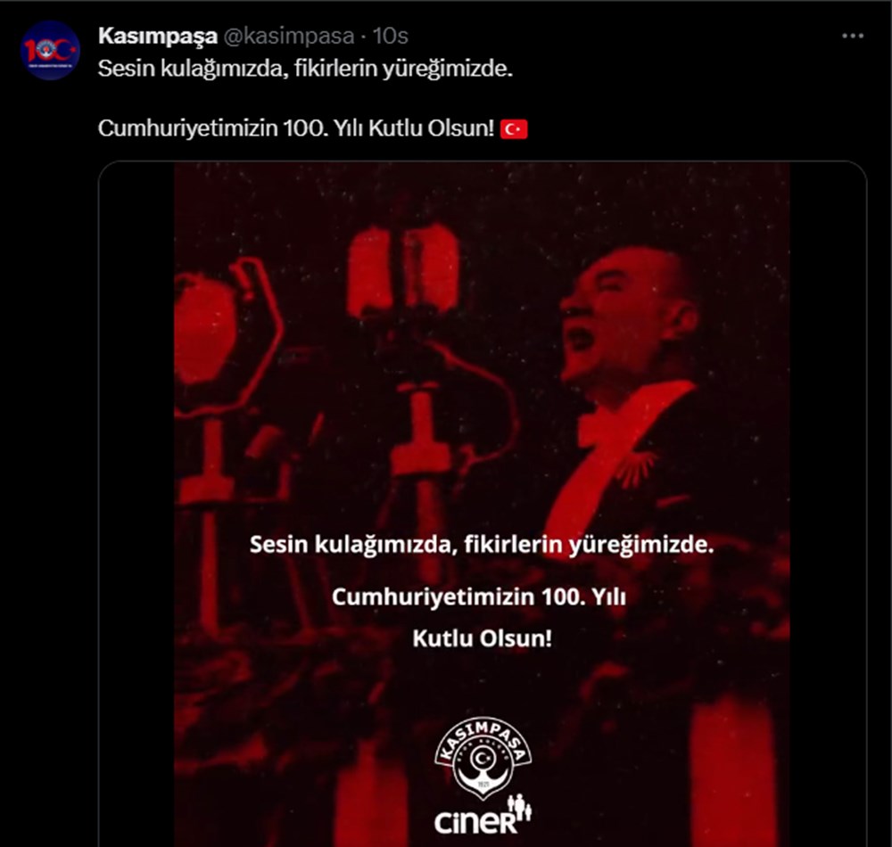 Süper Lig takımlarından 29 Ekim Cumhuriyet bayramı mesajı - 20