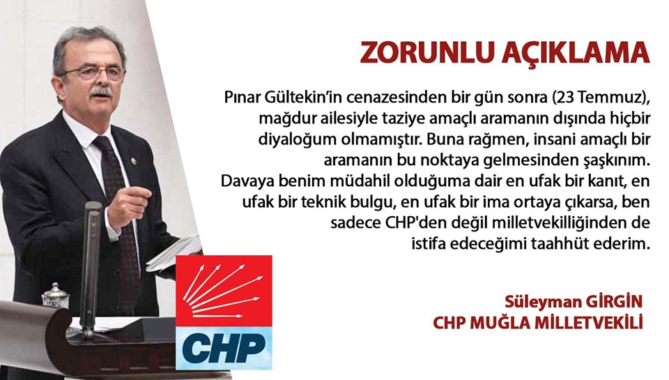 CHP'li Süleyman Girgin'den Pınar Gültekin iddiasına ilişkin açıklama - 1