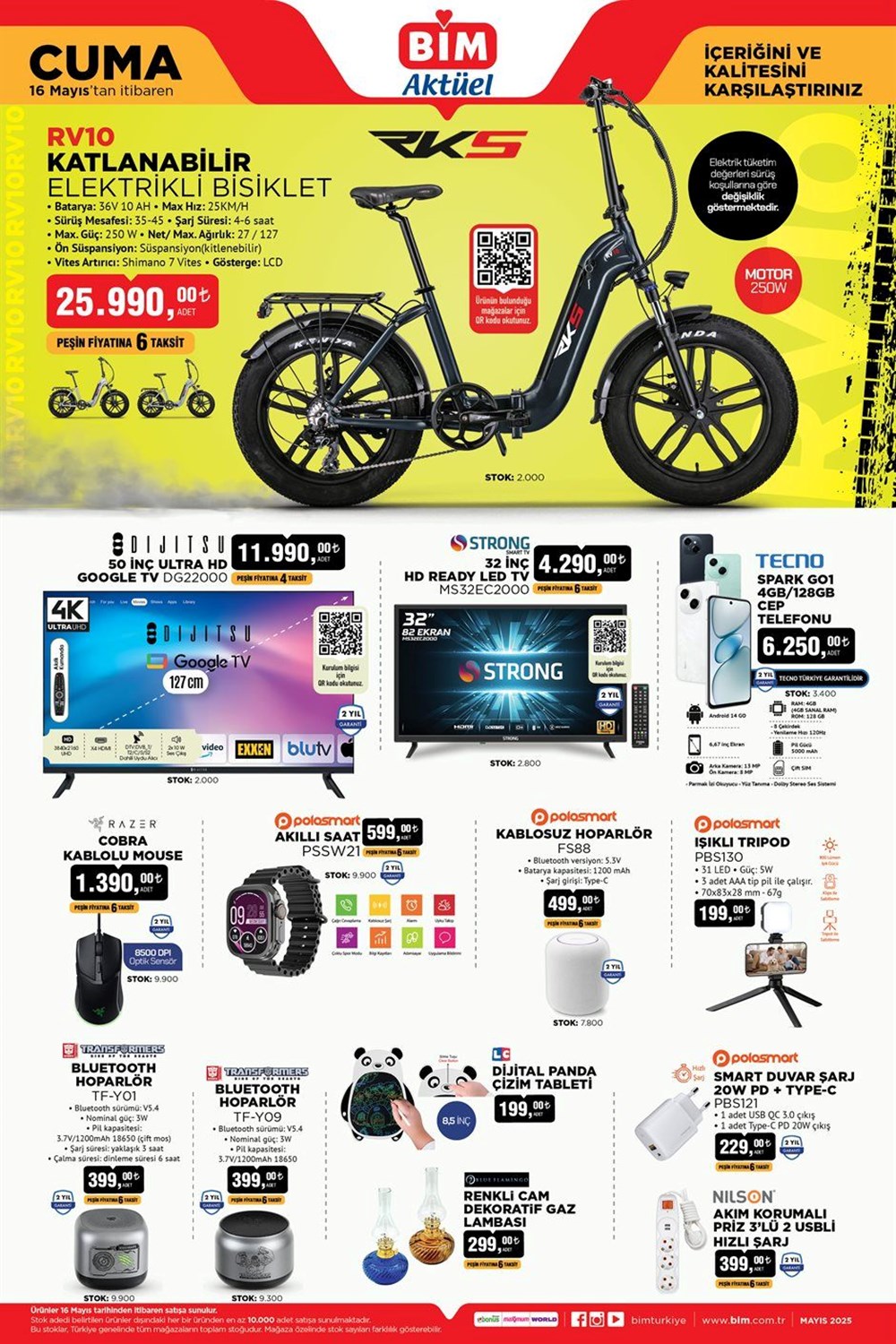 BİM aktüel 13-16 Mayıs: BİM aktüel eserler kataloğunda; vantilatör, 2'li Türk kahve makinesi, elektrikli bisiklet, 25 modül piknik seti yer aldı 76