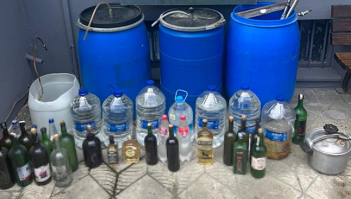 Tekirdağ'da 174 litre sahte içki ele geçirildi