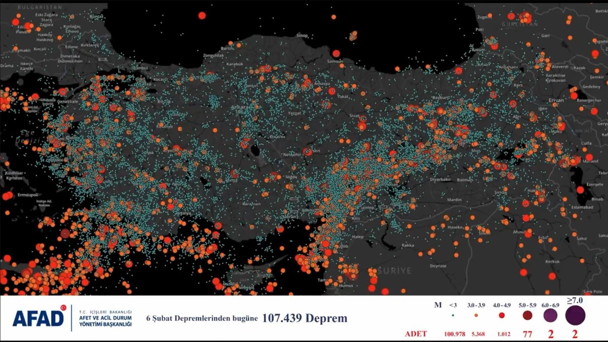 Türkiye ve çevresinde son iki yılda gerçekleşen depremler