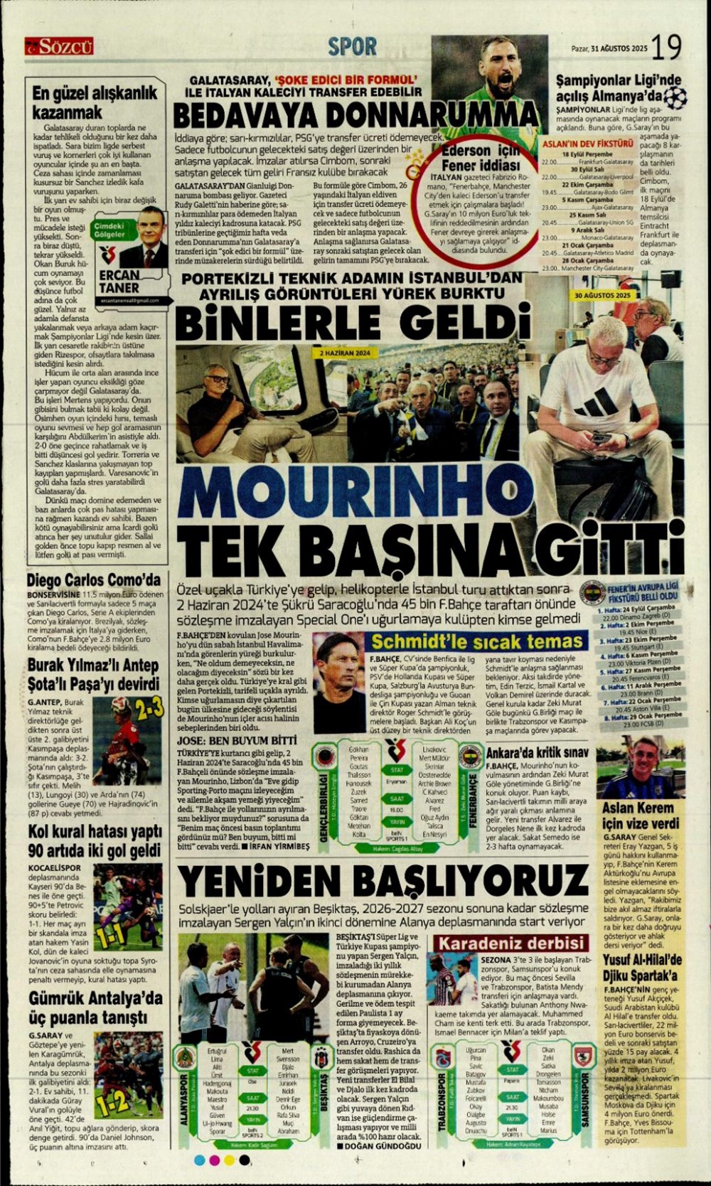 "Ya Kartal ya Schmidt" (31 Ağustos spor manşetleri) - 17
