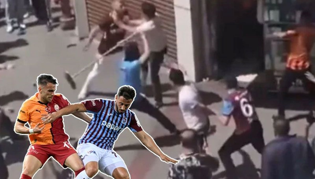 Dev final öncesi Trabzonspor ile Galatasaray taraftarı arasında kavga Dev final öncesi Trabzonspor ile Galatasaray taraftarı arasında kavga