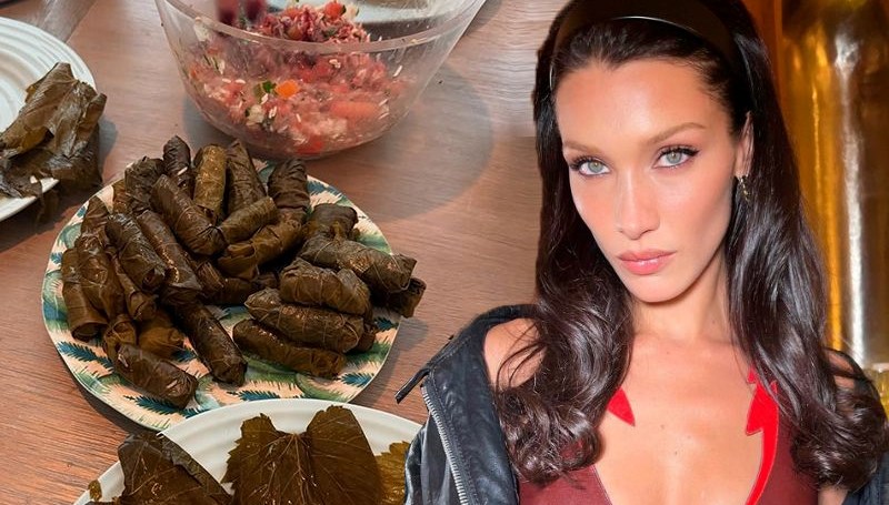 Bella Hadid'den yaprak sarması: Mutfaktaki hünerlerini sergiledi