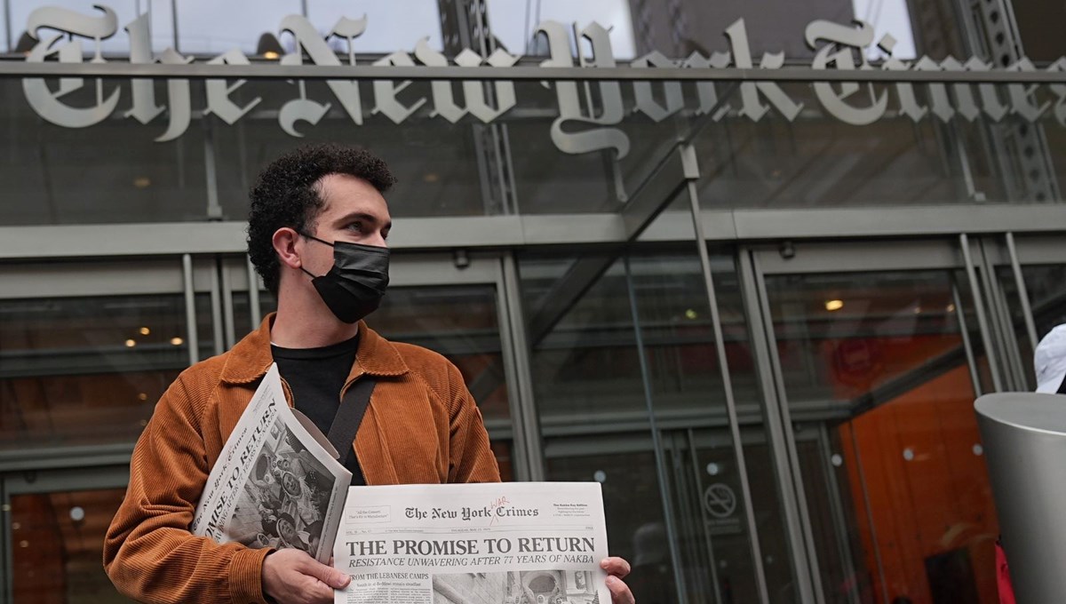 New York Times önünde İsrail protestosu