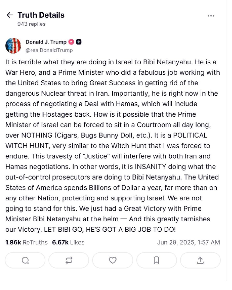 Trump'tan Netanyahu'ya destek: "Savcıların yaptığı delilik" - 1