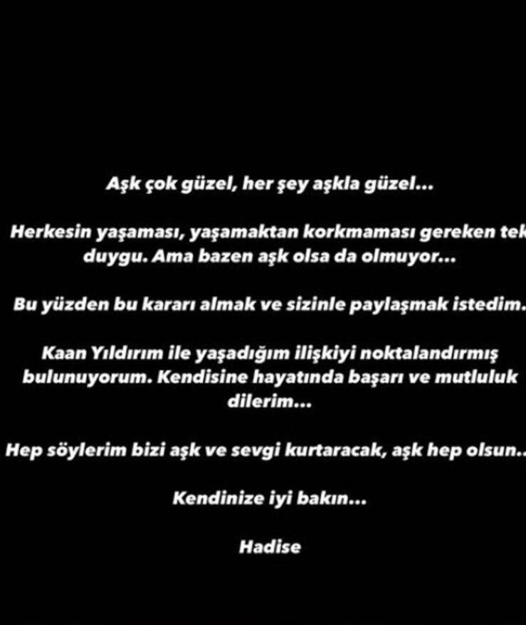 hadise den kaan yildirim aciklamasi