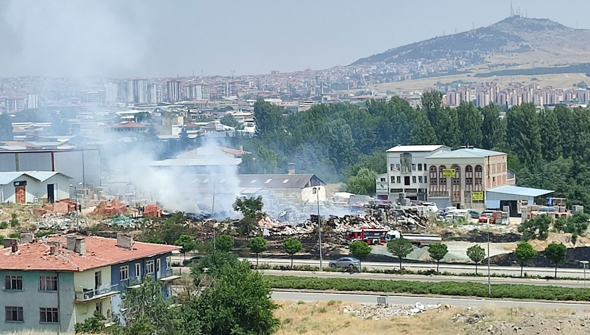 Ankara'da otluk alan yangını