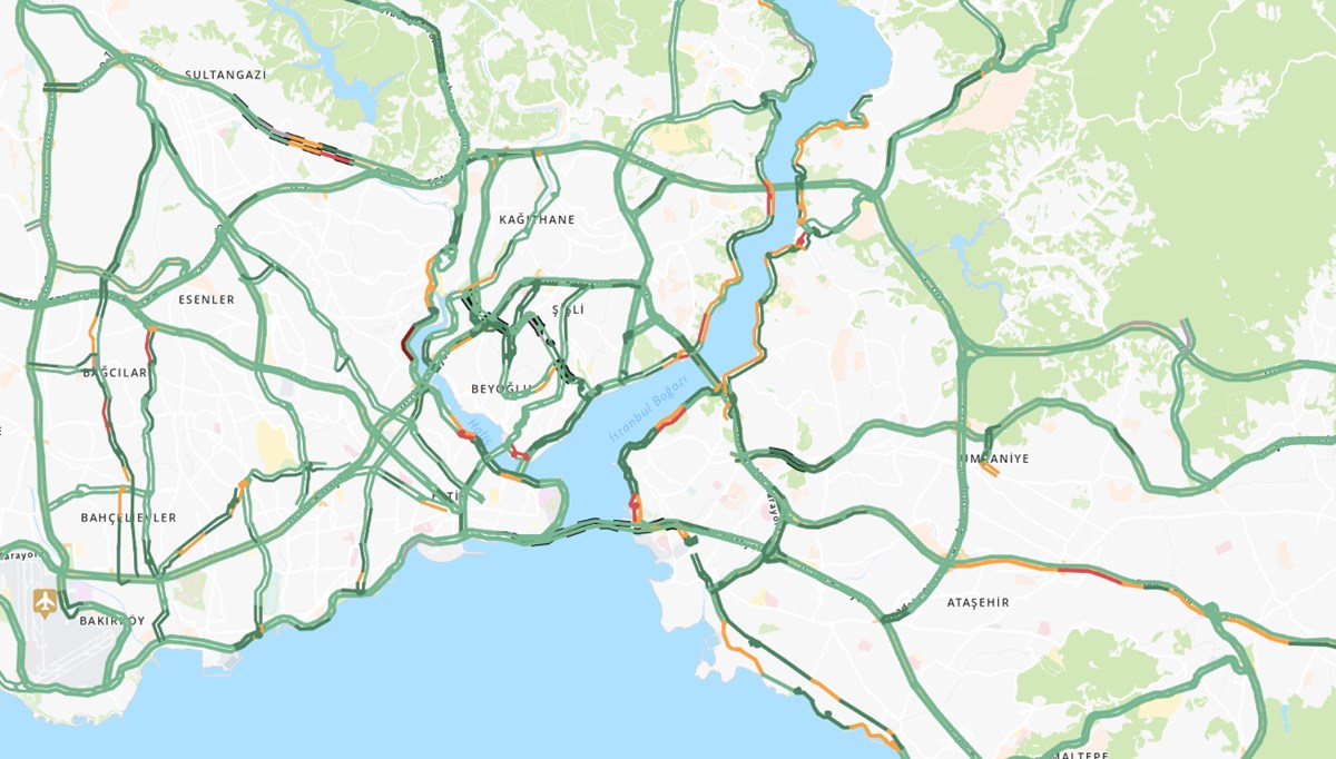 İstanbul'da trafik yoğunluğu