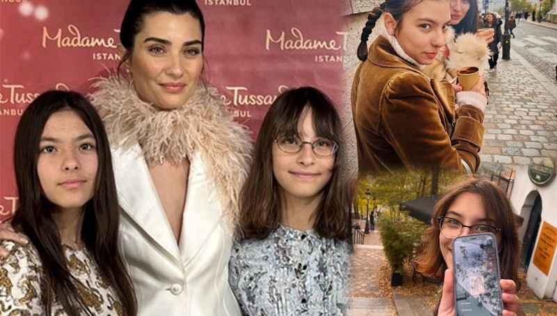 Tuba Büyüküstün, ikiz kızlarıyla Paris'ten paylaştı
