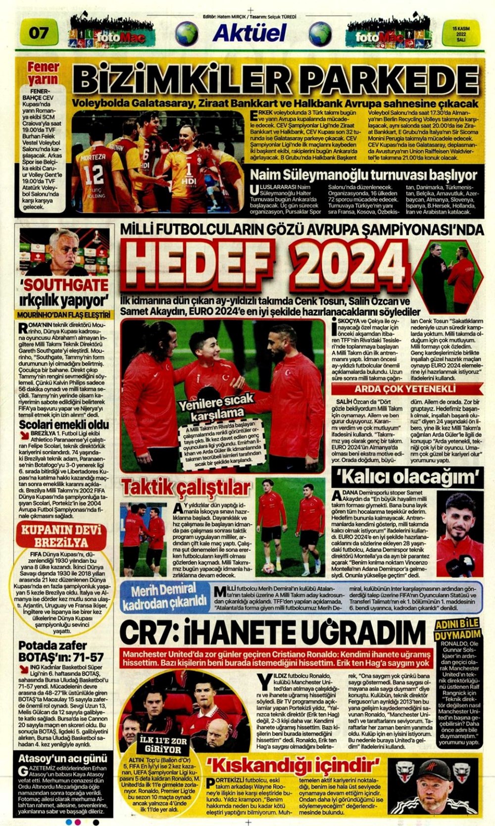 Günün spor manşetleri (15 Kasım 2022) - 2