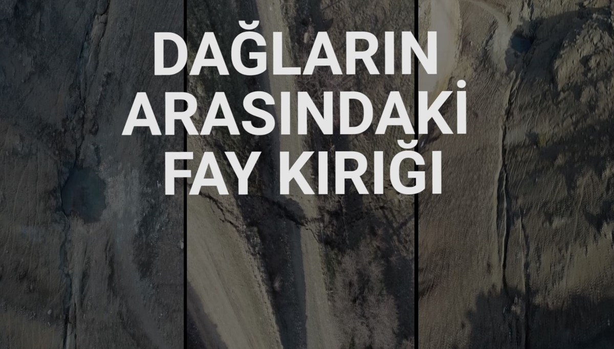 Adıyaman'da dağların arasından geçen fay kırığı havadan görüntülendi Adıyaman'da dağların arasından geçen fay kırığı havadan görüntülendi