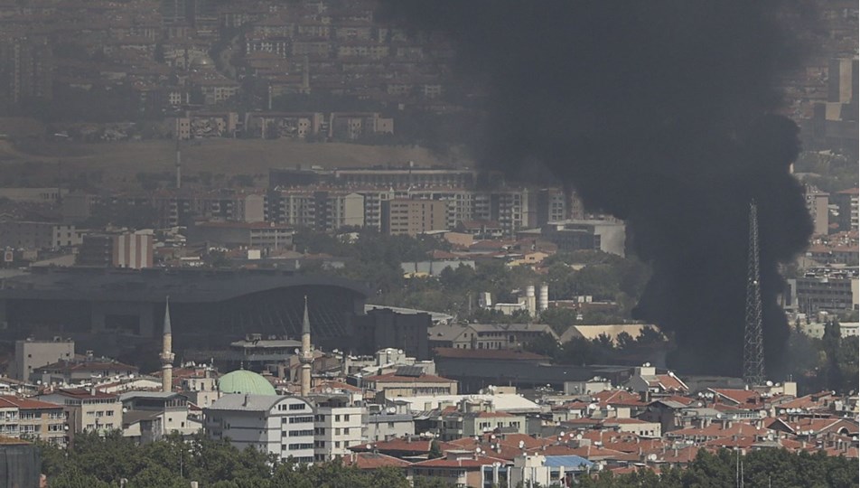 Ankara'da hastane inşaatında yangın