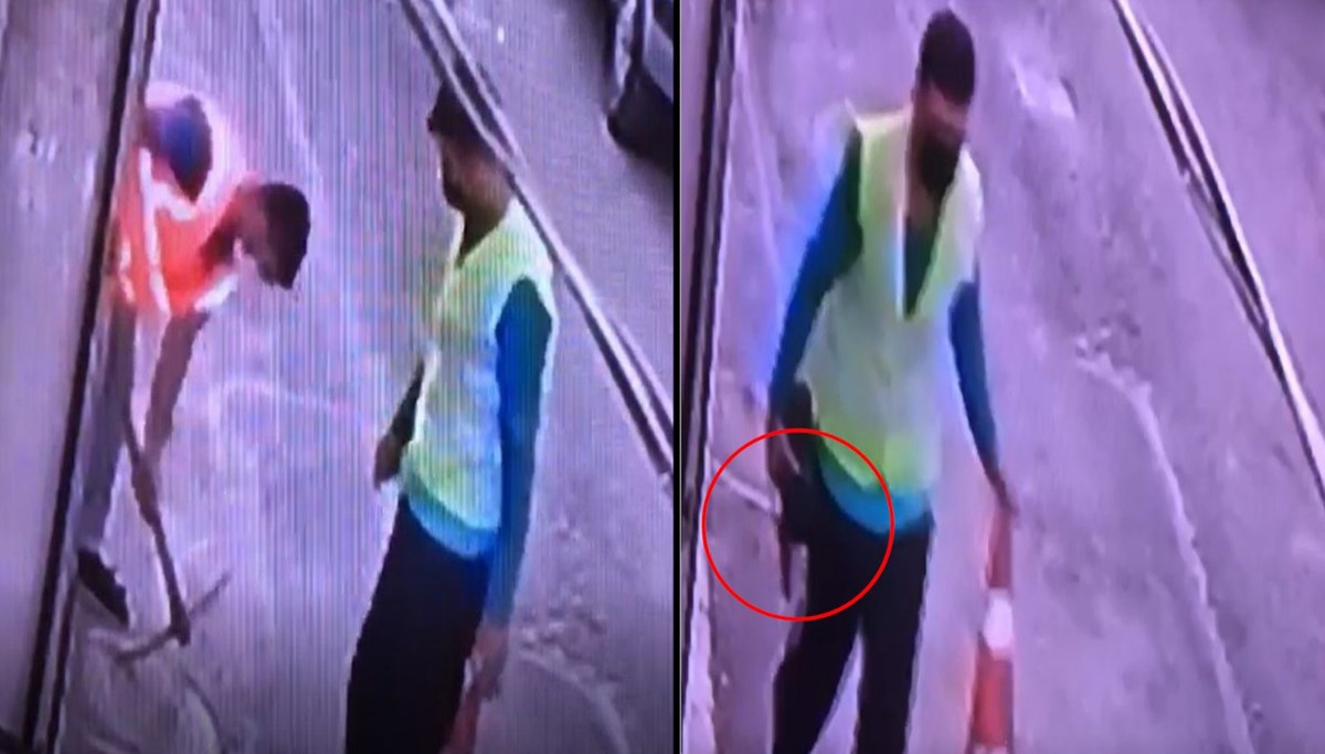 Kablo hırsızları kamerada: Yakalanmamak için işçi yeleği giydiler