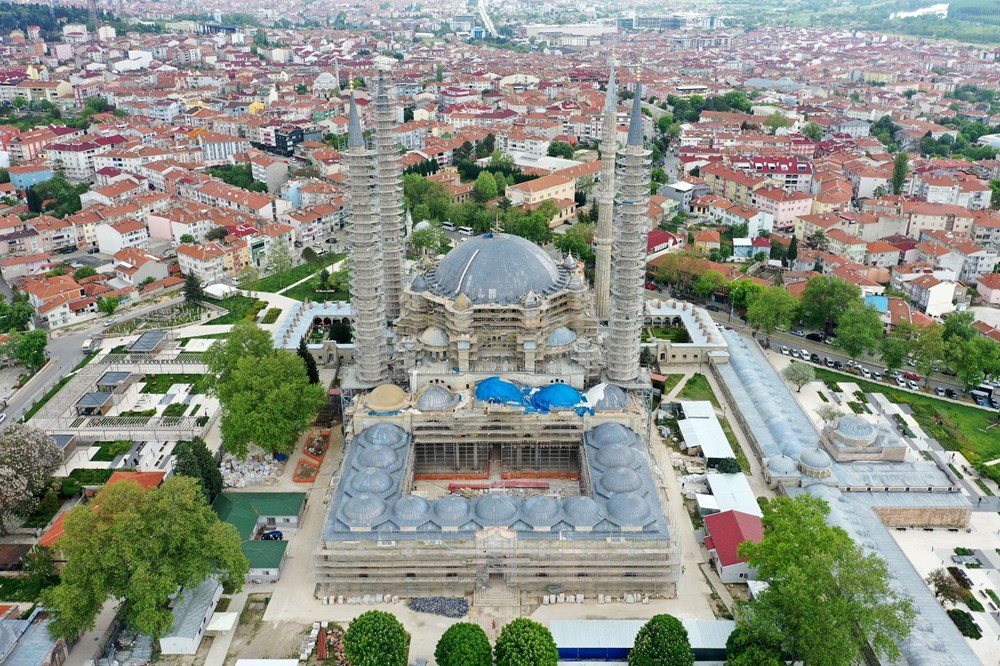 Restorasyondaki Selimiye Camisi'nin ana kubbesine kurşun örtü - 6