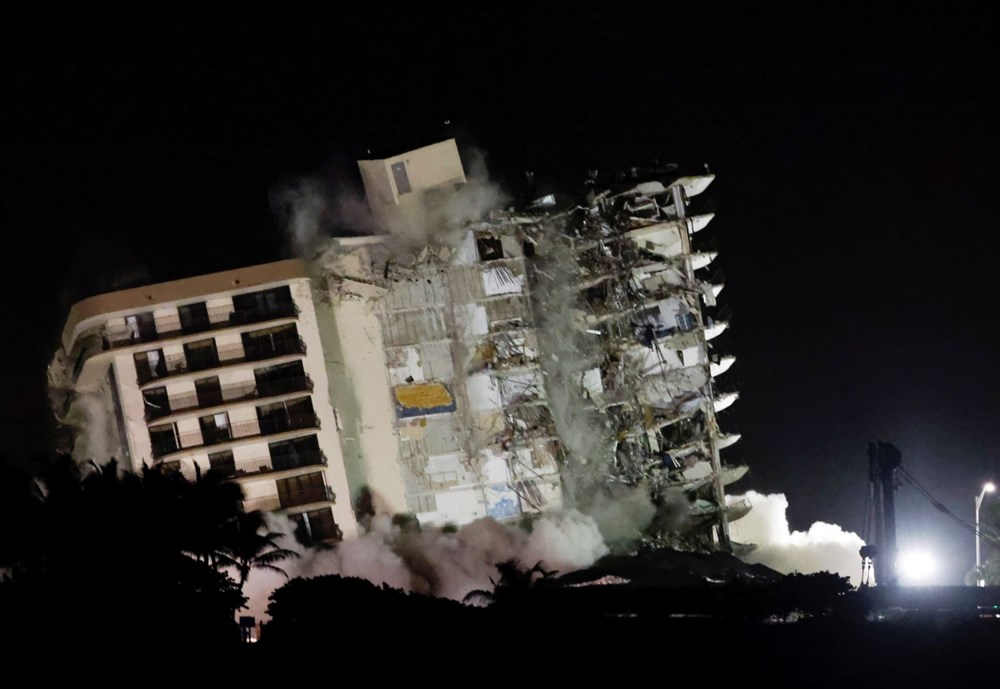 Miami'de çöken binanın kalanı yıkıldı - 10