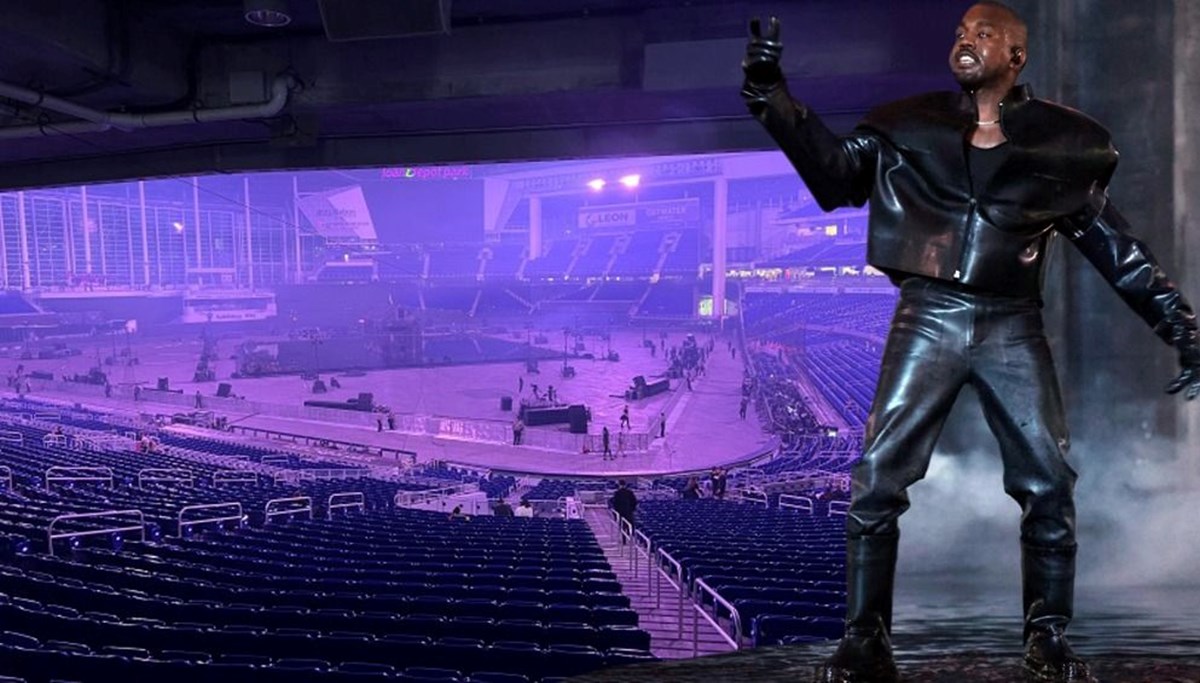 Kanye West boş stadyumda konser verdi
