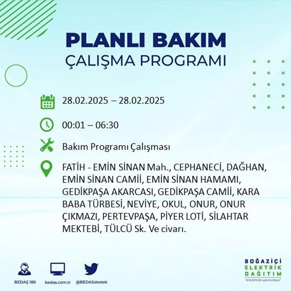 İstanbul'da Elektrikler Ne Zaman Gelecek? 21 İlçede BEDAŞ Kesinti Alarmı (28 Şubat) 114 jls7ESK7X0iqbiY Tk756A