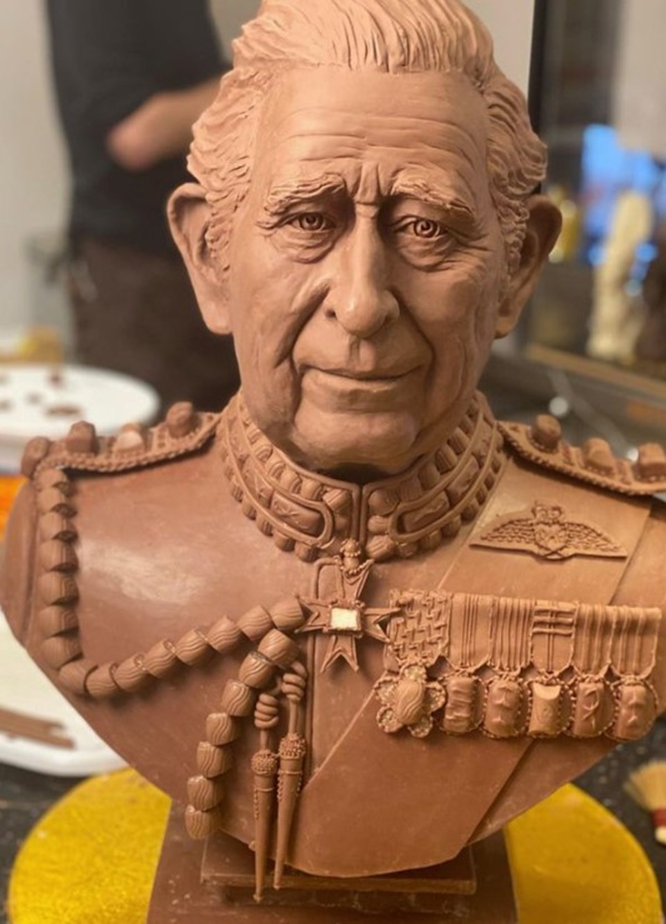 Kral Charles'ın çikolatadan heykeli yapıldı - 1