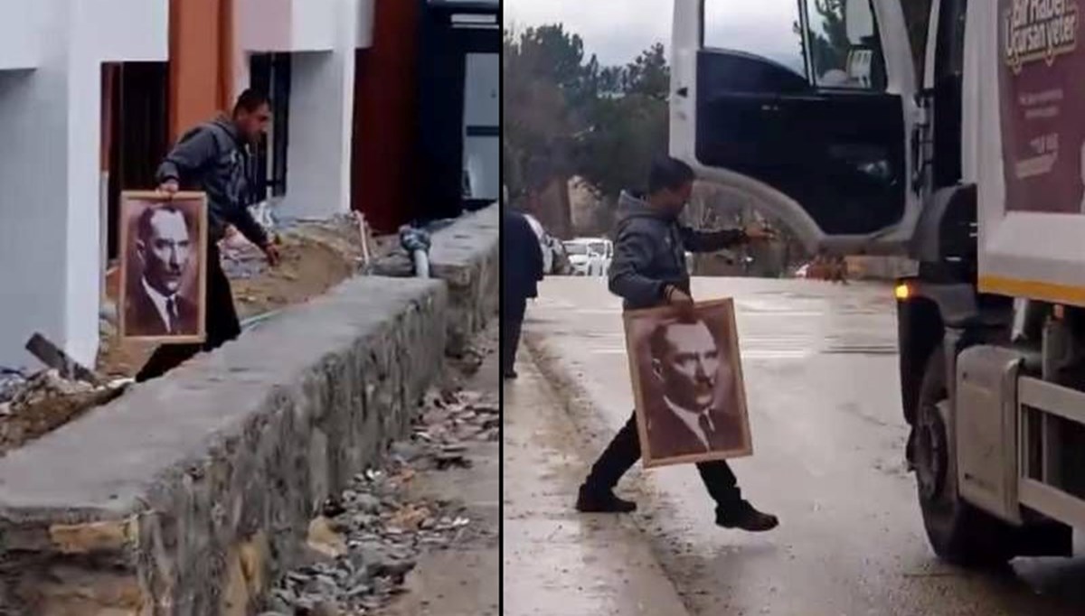 Karabük'te temizlik işçisinin Atatürk hassasiyeti Karabük'te temizlik işçisinin Atatürk hassasiyeti